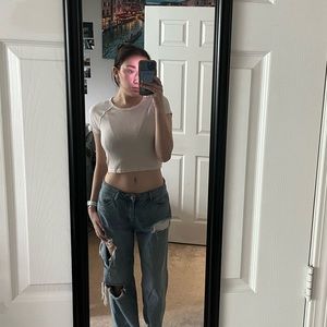 American Eagle Waffle Baby Tee